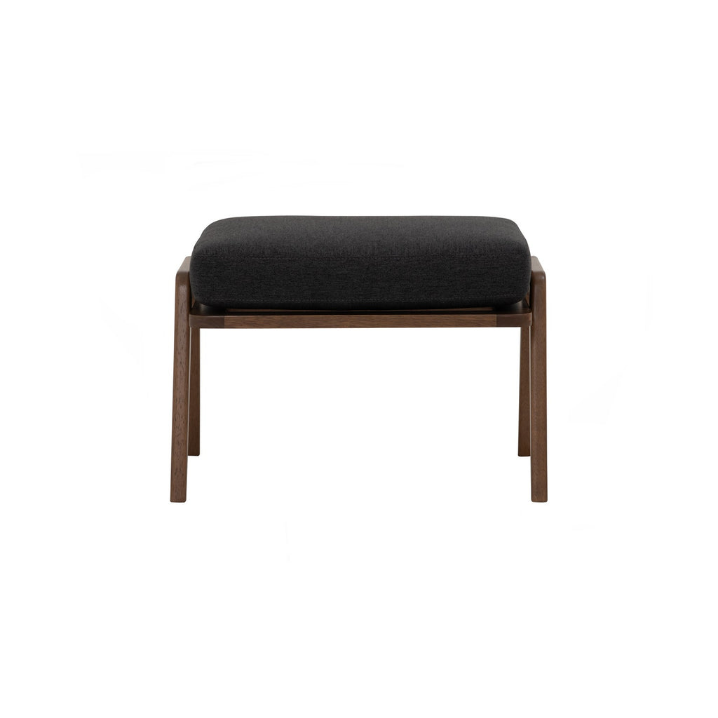 Aston stool in Cocoa colour frame, Seal colour Dimity fabric cushion