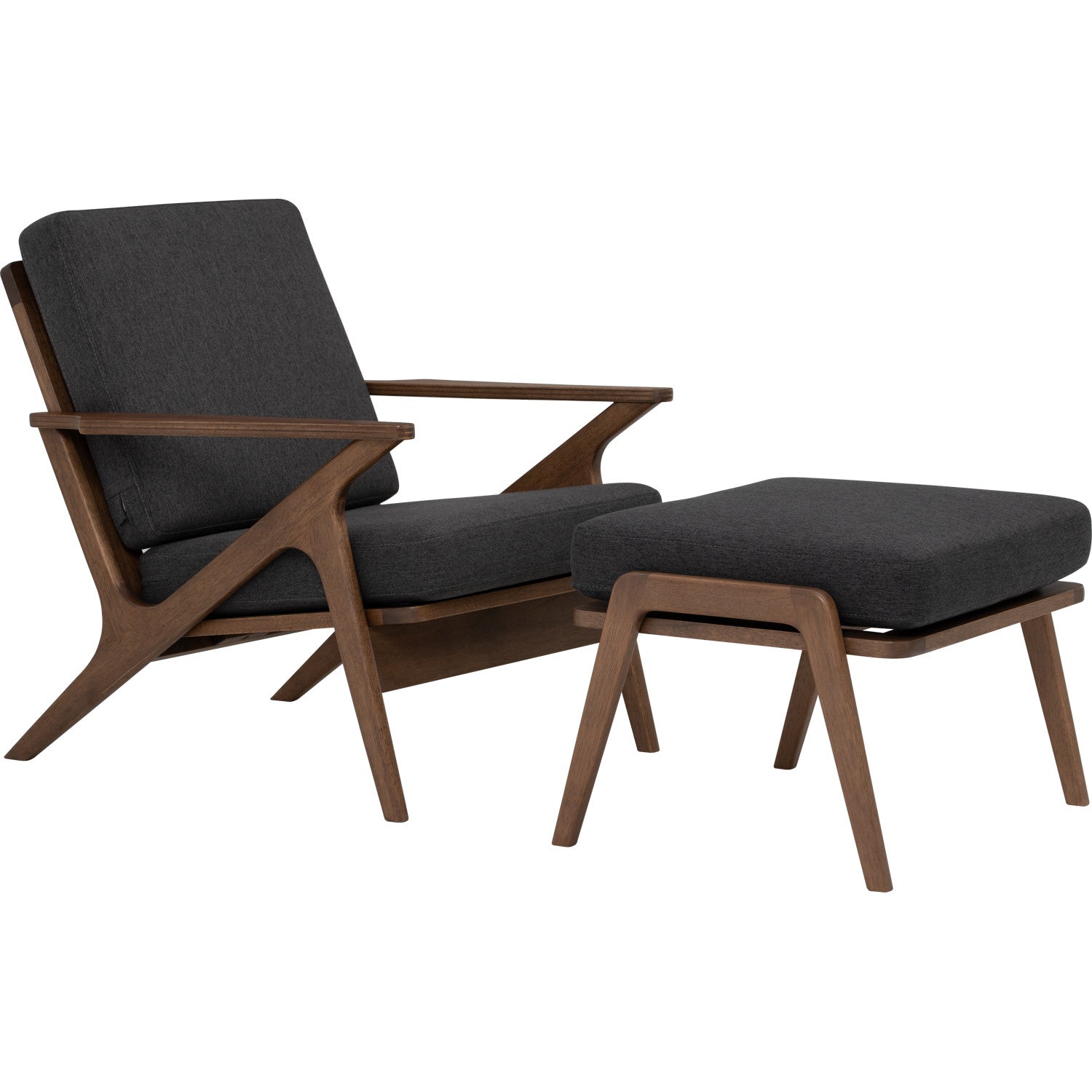 Aston stool in Cocoa colour frame, Seal colour Dimity fabric cushion