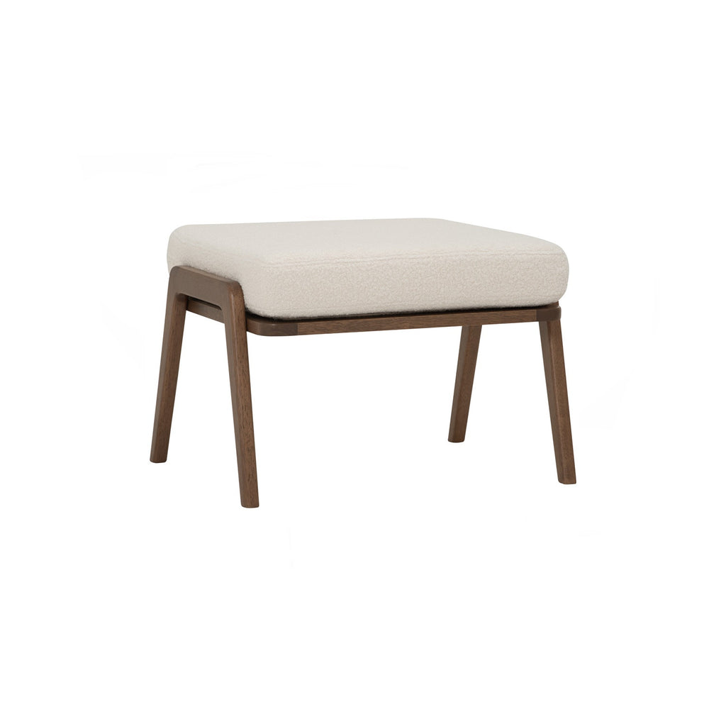 Aston stool in Cocoa colour frame, Pearl White colour Furry fabric cushion.