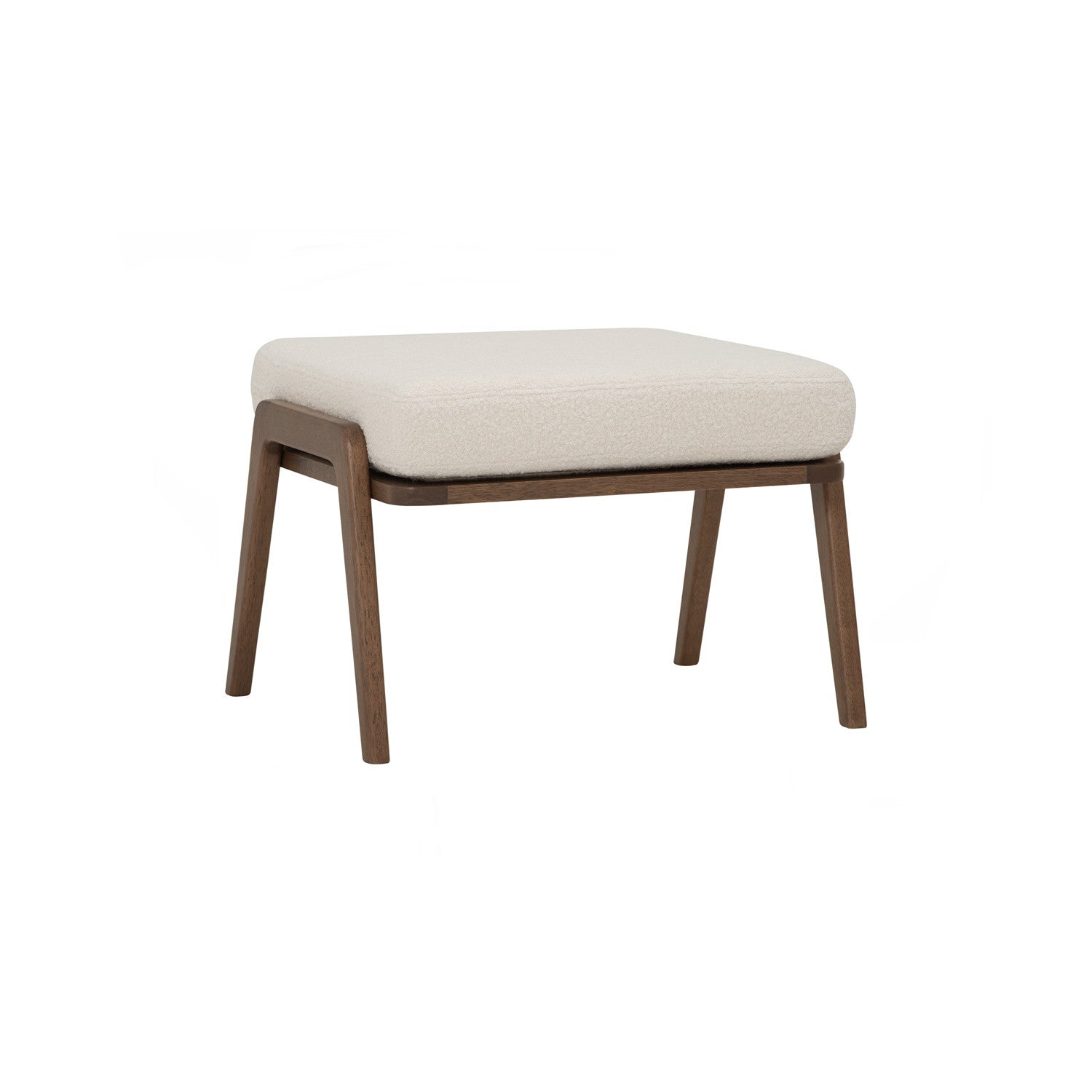 Aston stool in Cocoa colour frame, Pearl White colour Furry fabric cushion.