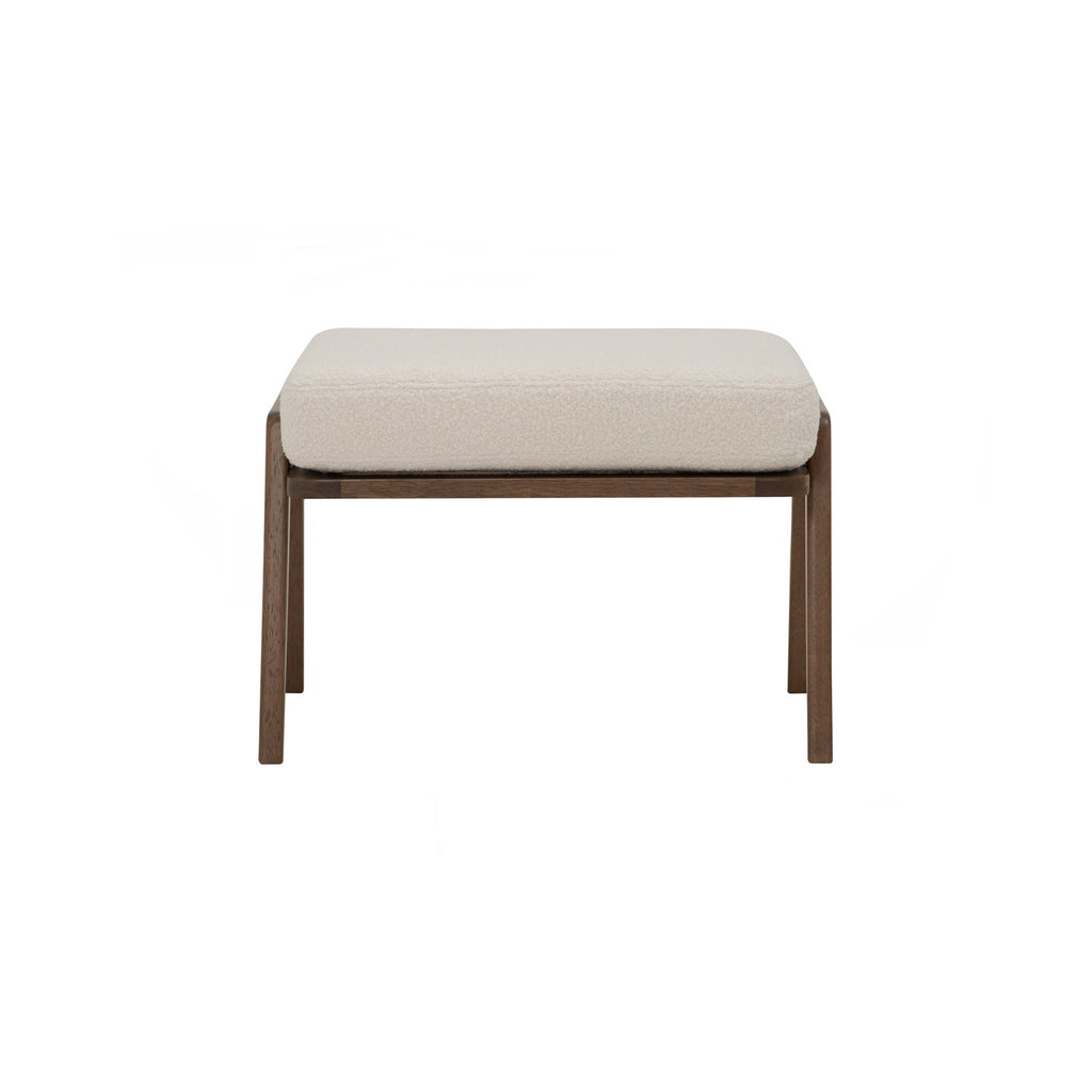 Aston stool in Cocoa colour frame, Pearl White colour Furry fabric cushion.