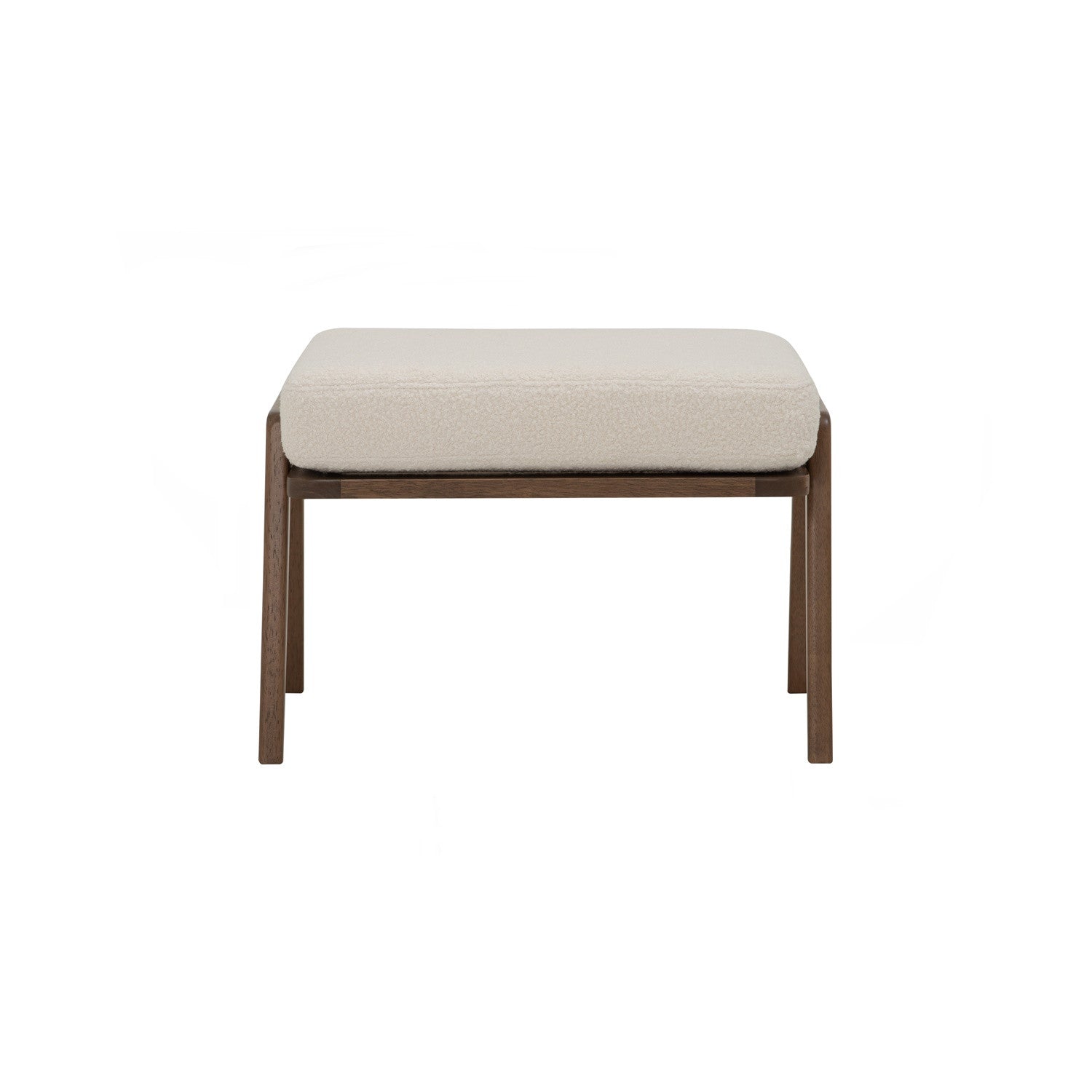 Aston stool in Cocoa colour frame, Pearl White colour Furry fabric cushion.