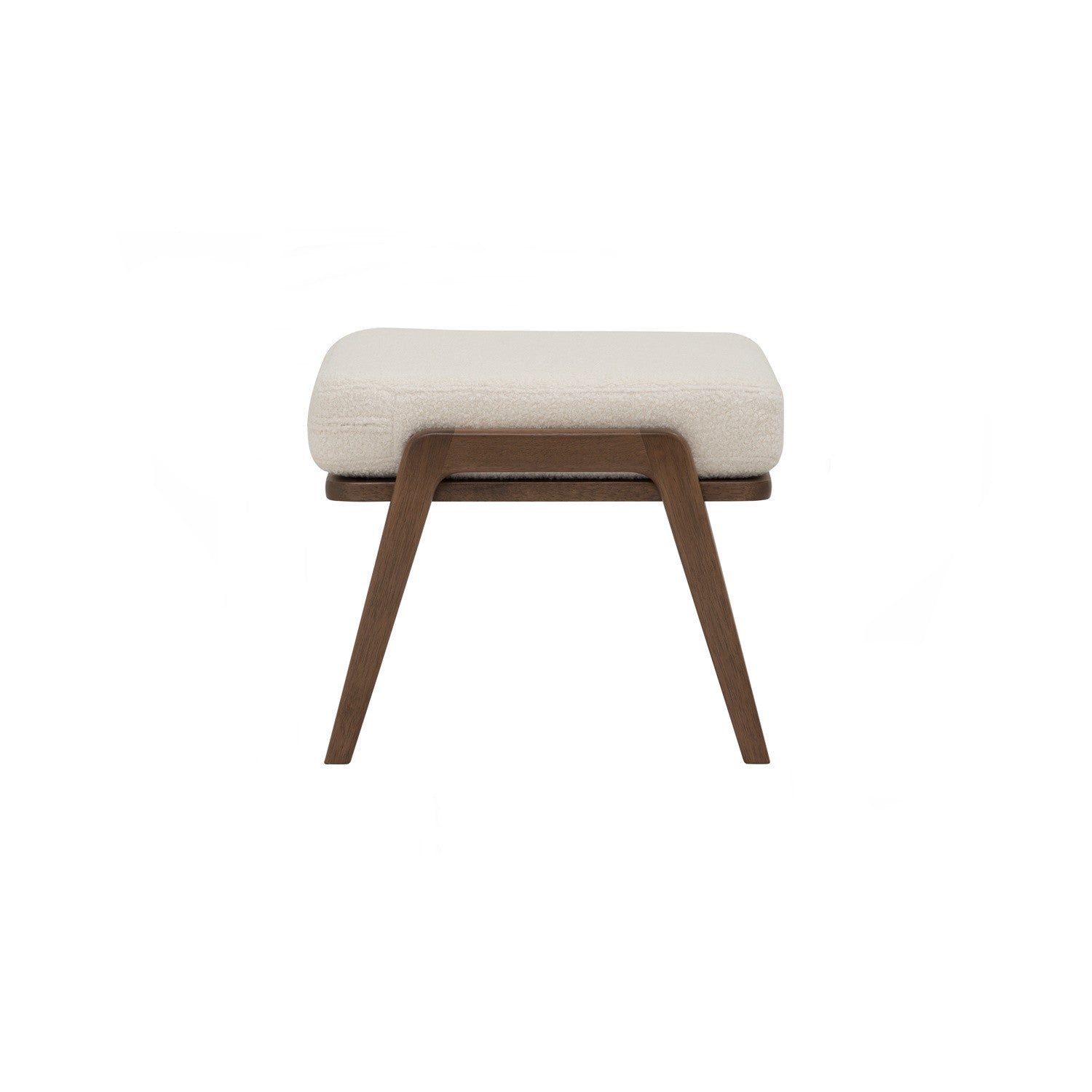 Aston stool in Cocoa colour frame, Pearl White colour Furry fabric cushion.