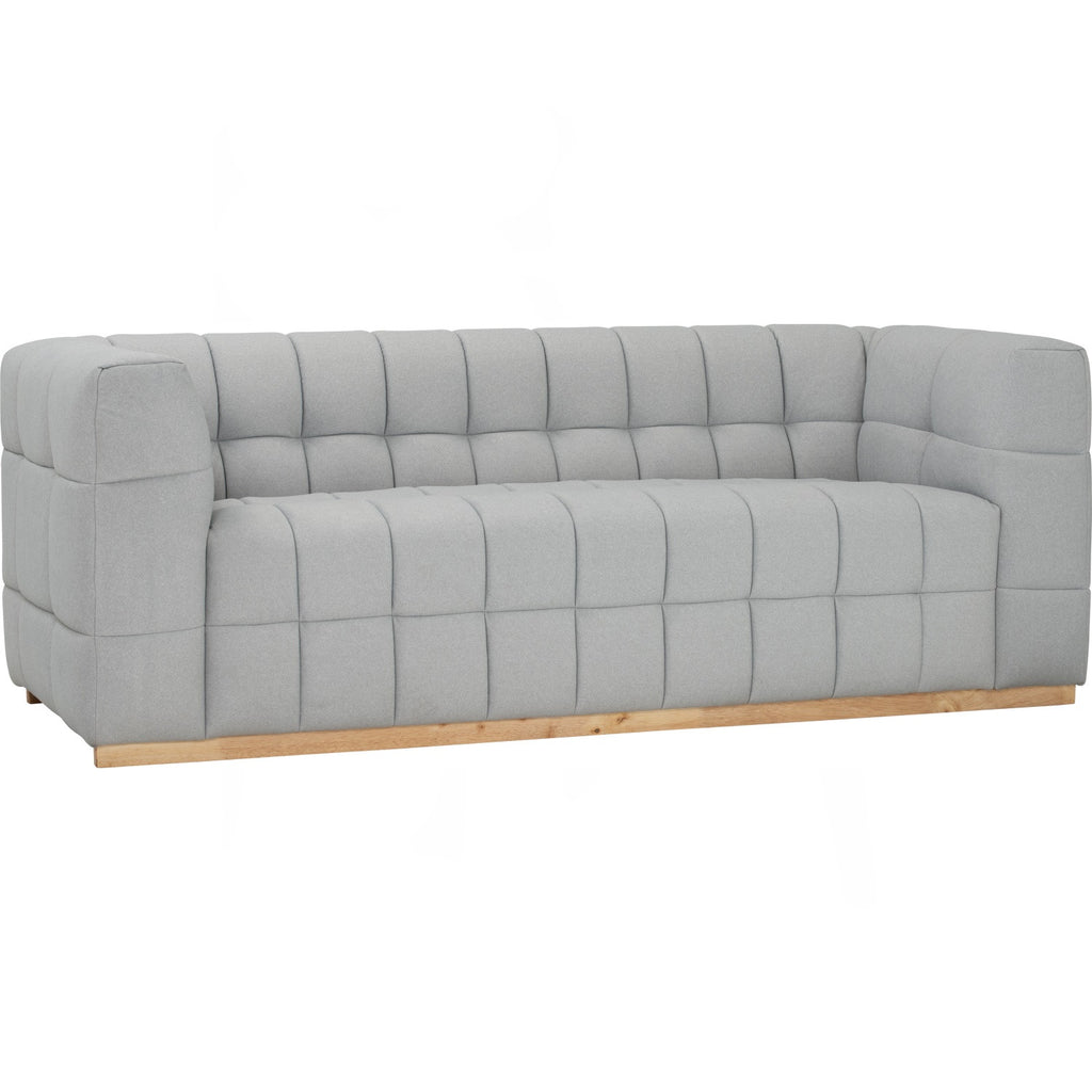 Monroe 3 seater sofa in Natural colour leg, Warm Grey colour Mahair fabric (Pet friendly fabric)