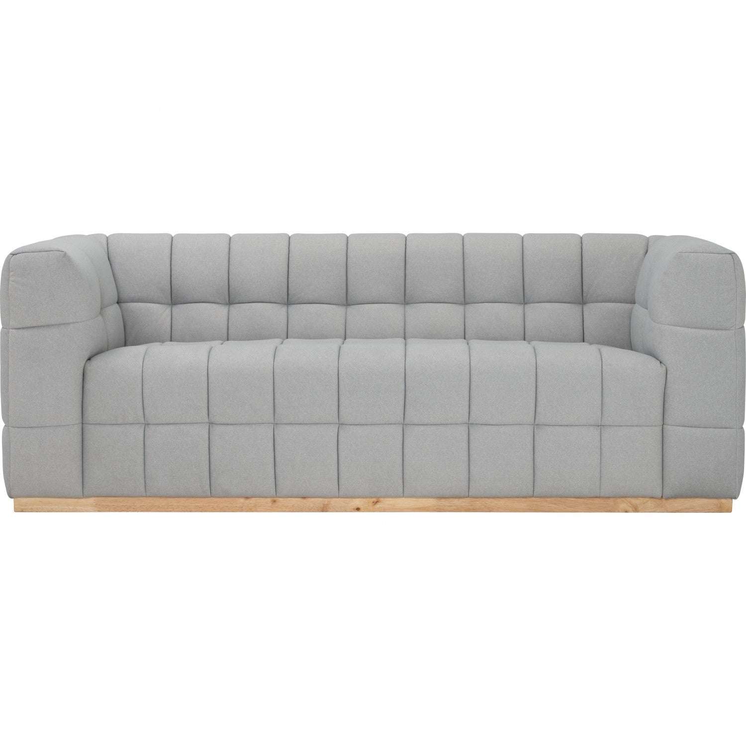 Monroe 3 seater sofa in Natural colour leg, Warm Grey colour Mahair fabric (Pet friendly fabric)