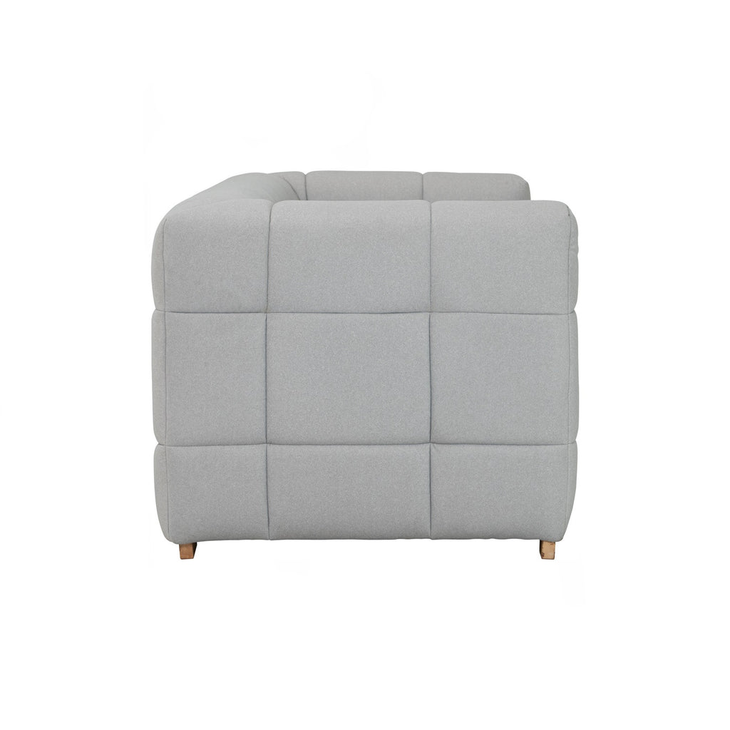 Monroe 3 seater sofa in Natural colour leg, Warm Grey colour Mahair fabric (Pet friendly fabric)