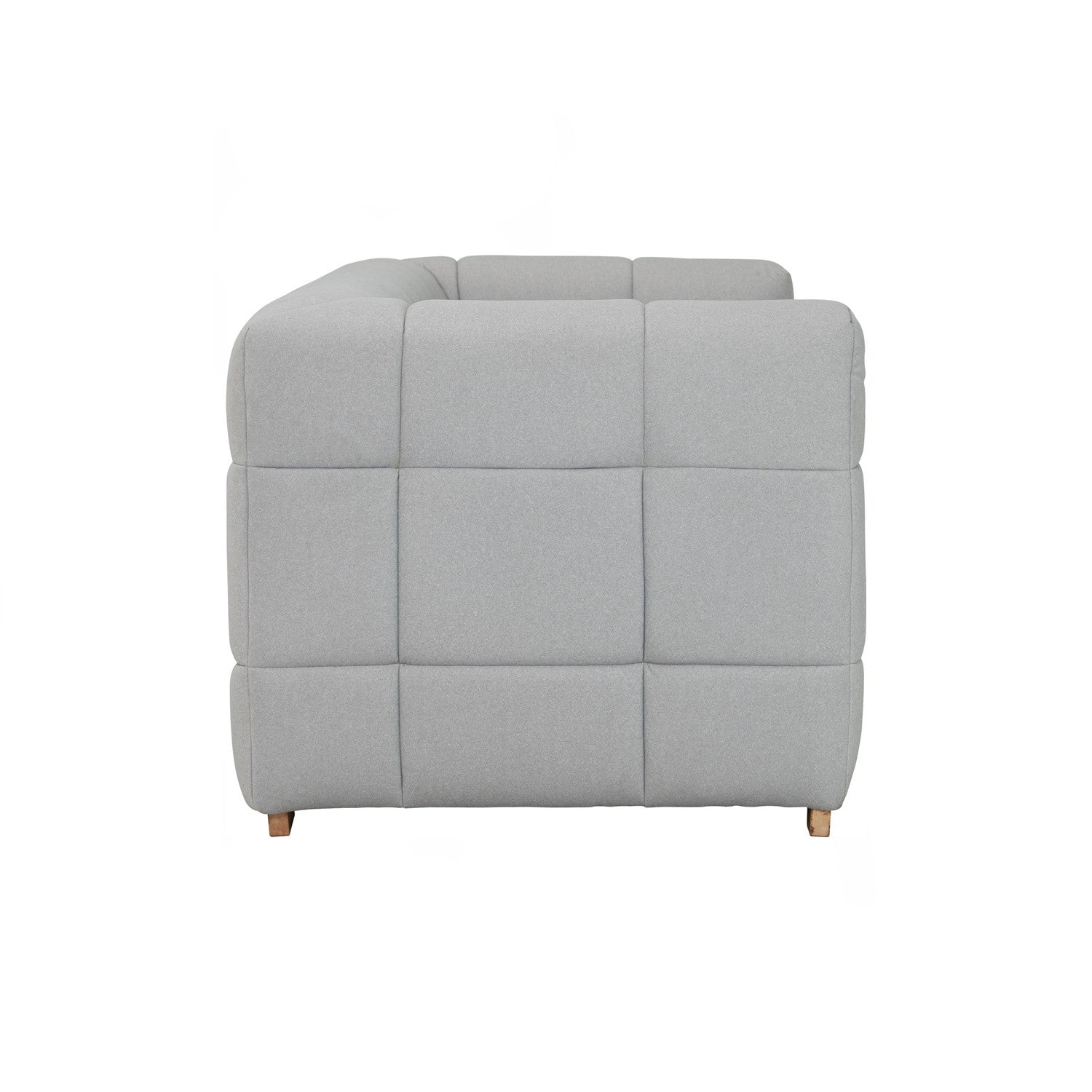 Monroe 3 seater sofa in Natural colour leg, Warm Grey colour Mahair fabric (Pet friendly fabric)