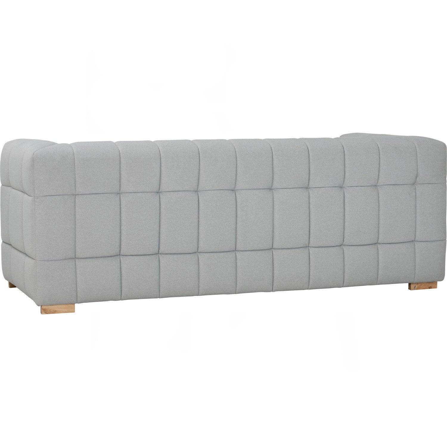 Monroe 3 seater sofa in Natural colour leg, Warm Grey colour Mahair fabric (Pet friendly fabric)