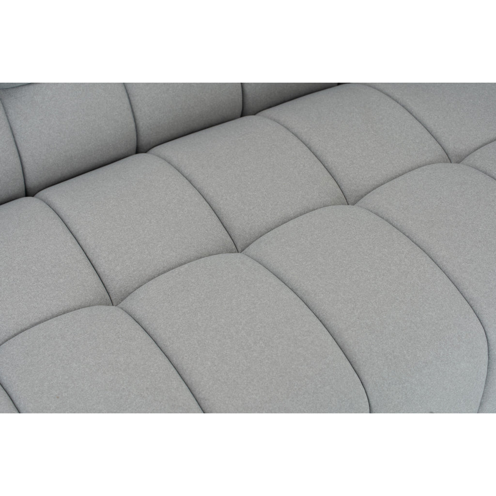 Monroe 3 seater sofa in Natural colour leg, Warm Grey colour Mahair fabric (Pet friendly fabric)