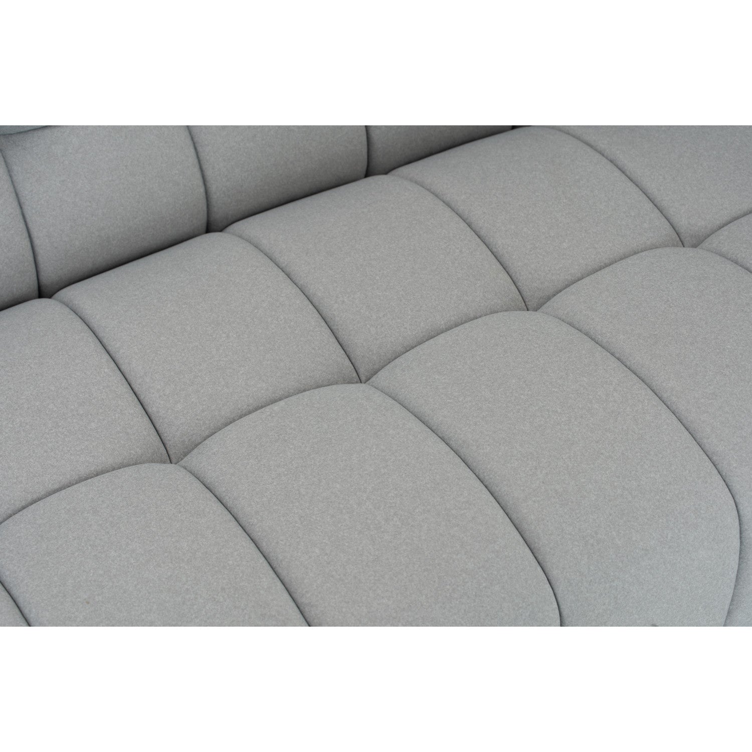 Monroe 3 seater sofa in Natural colour leg, Warm Grey colour Mahair fabric (Pet friendly fabric)