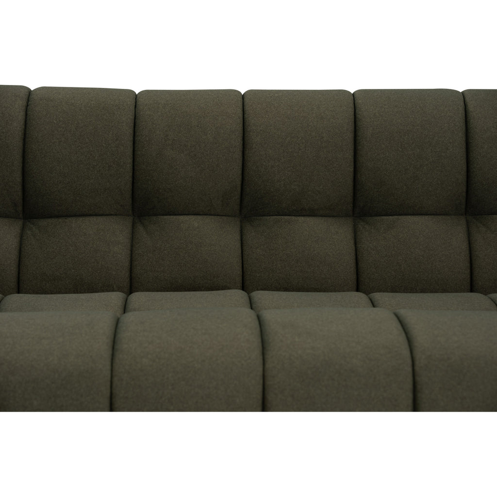 Monroe 3 seater sofa in Natural colour leg, Leaf Green colour Mahair fabric (Pet friendly fabric).