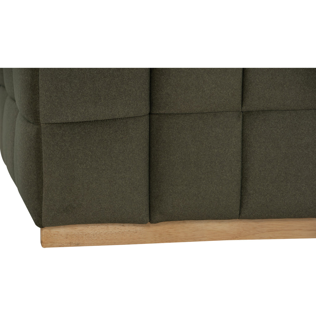 Monroe 3 seater sofa in Natural colour leg, Leaf Green colour Mahair fabric (Pet friendly fabric).