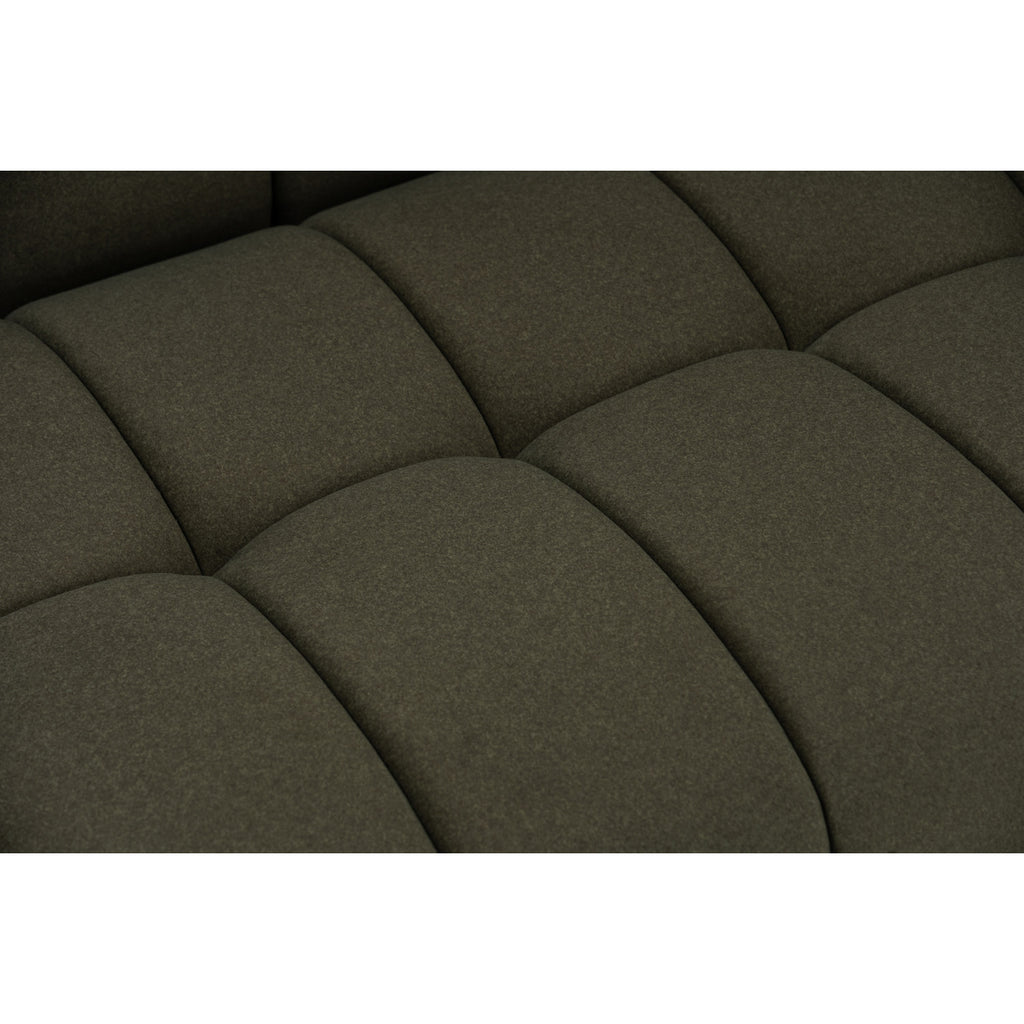 Monroe 3 seater sofa in Natural colour leg, Leaf Green colour Mahair fabric (Pet friendly fabric).