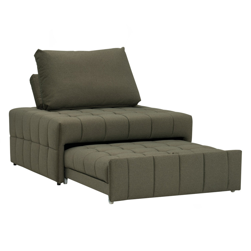 Monte sofa bed in Leaf Green colour Mahair fabric (Pet friendly fabric).