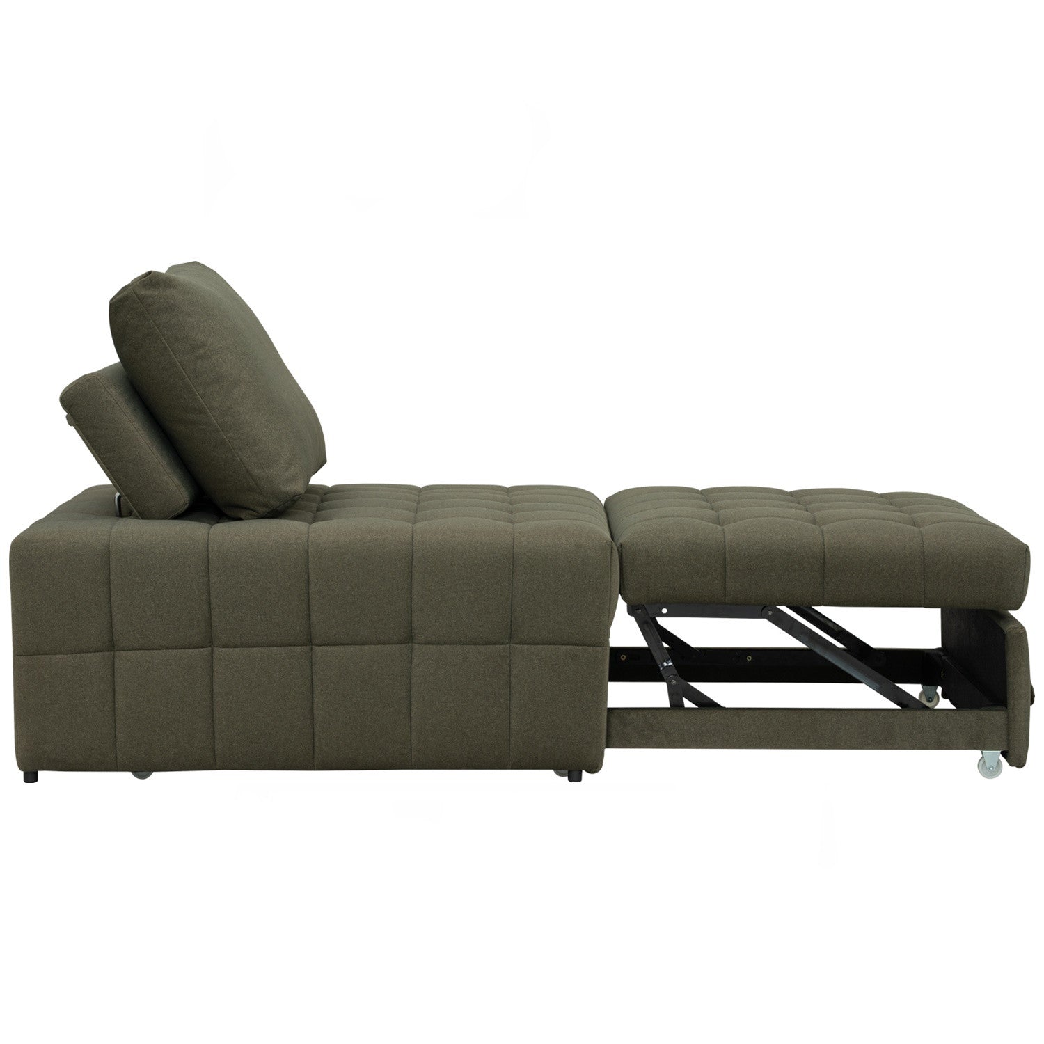 Monte sofa bed in Leaf Green colour Mahair fabric (Pet friendly fabric).