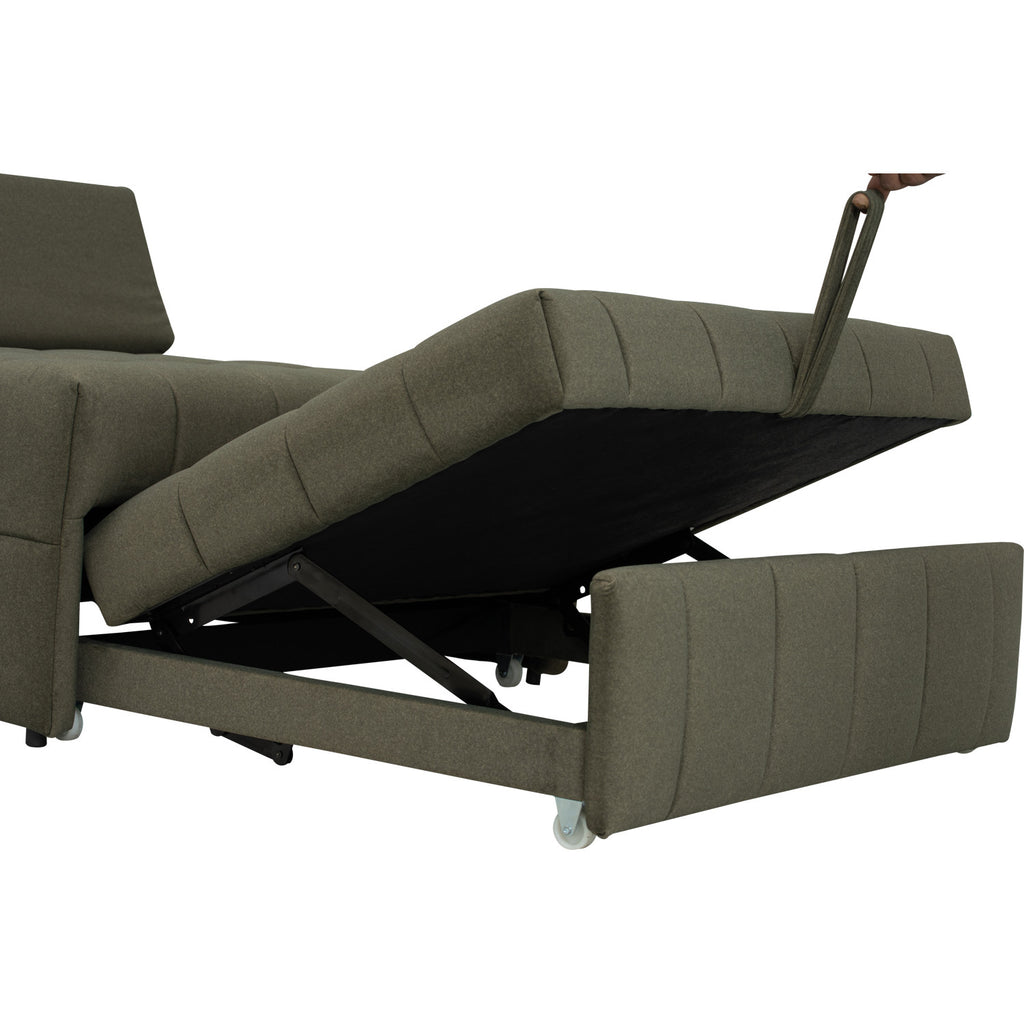 Monte sofa bed in Leaf Green colour Mahair fabric (Pet friendly fabric).