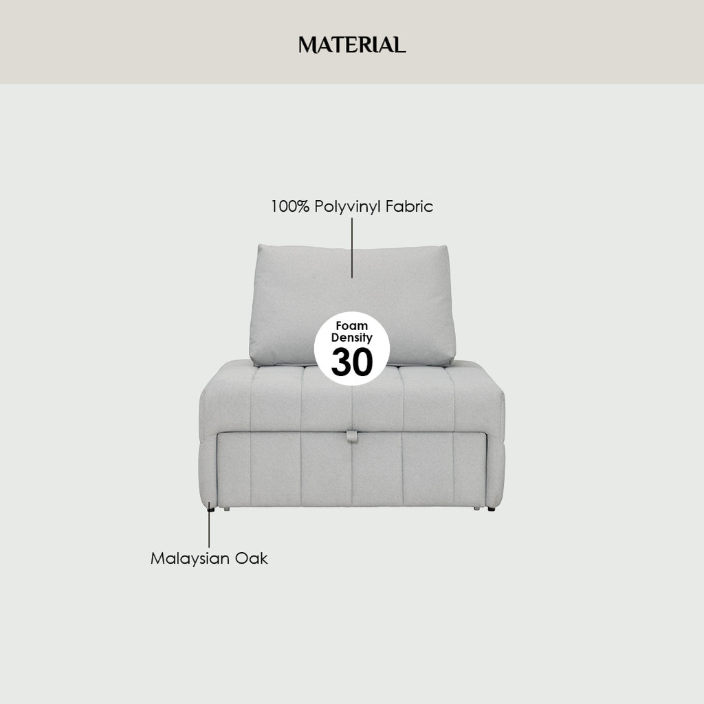 Monte sofa bed in Leaf Green colour Mahair fabric (Pet friendly fabric).