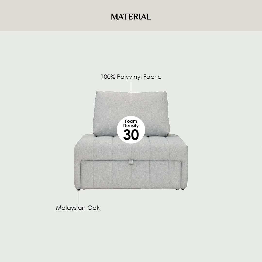 Monte sofa bed in Leaf Green colour Mahair fabric (Pet friendly fabric).