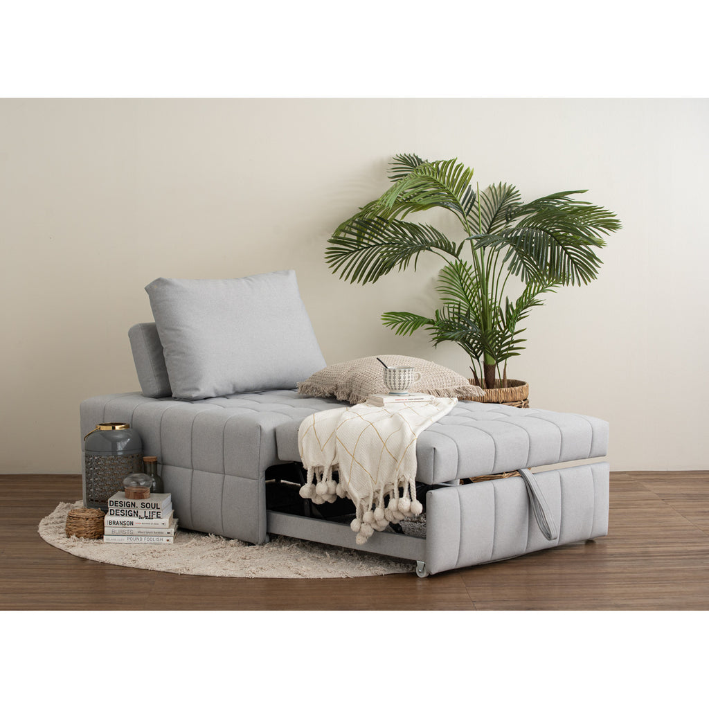 Monte sofa bed in Warm Grey colour Mahair fabric (Pet friendly fabric).