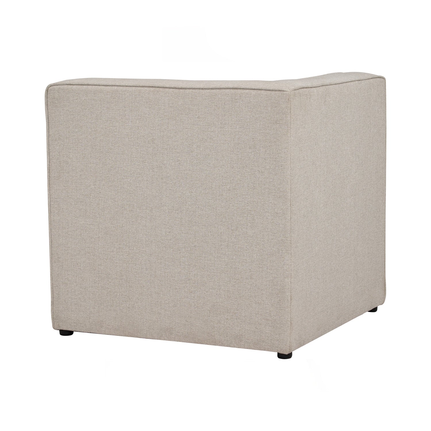 Traverese corner unit in Black colour leg, White colour Chenille fabric