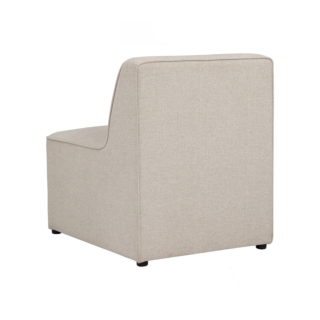 Traverese 1 seater sofa in Black colour leg, White colour Chenille fabric