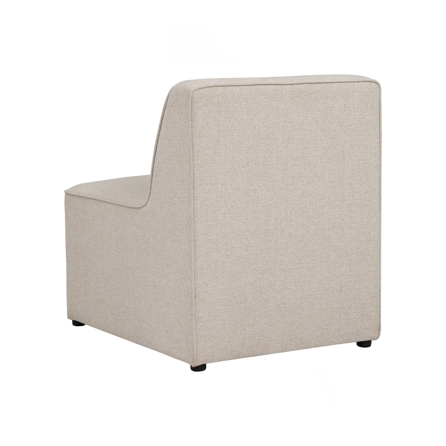 Traverese 1 seater sofa in Black colour leg, White colour Chenille fabric