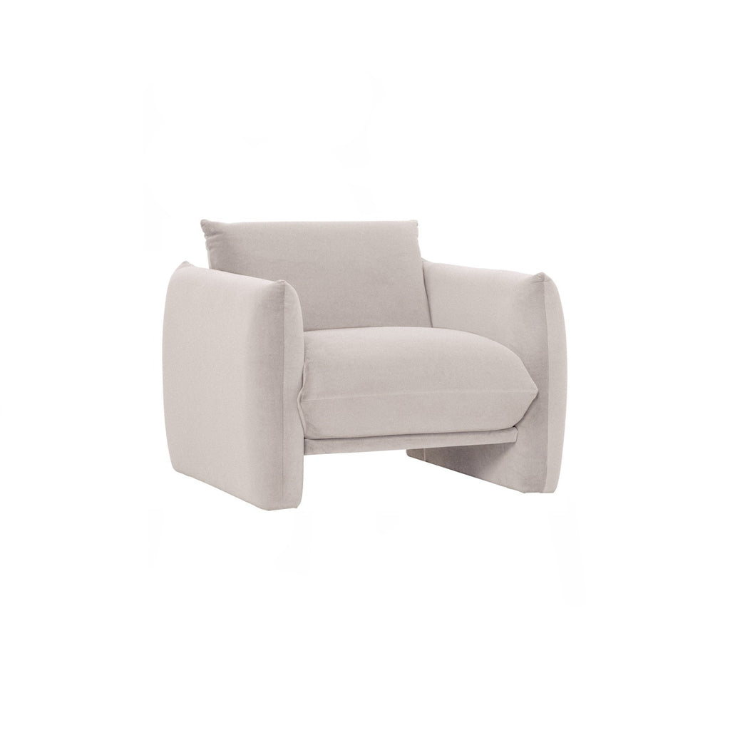 Holden 1 seater sofa in Grey Mist colour Mohair fabric (Pet Friendly Fabric)