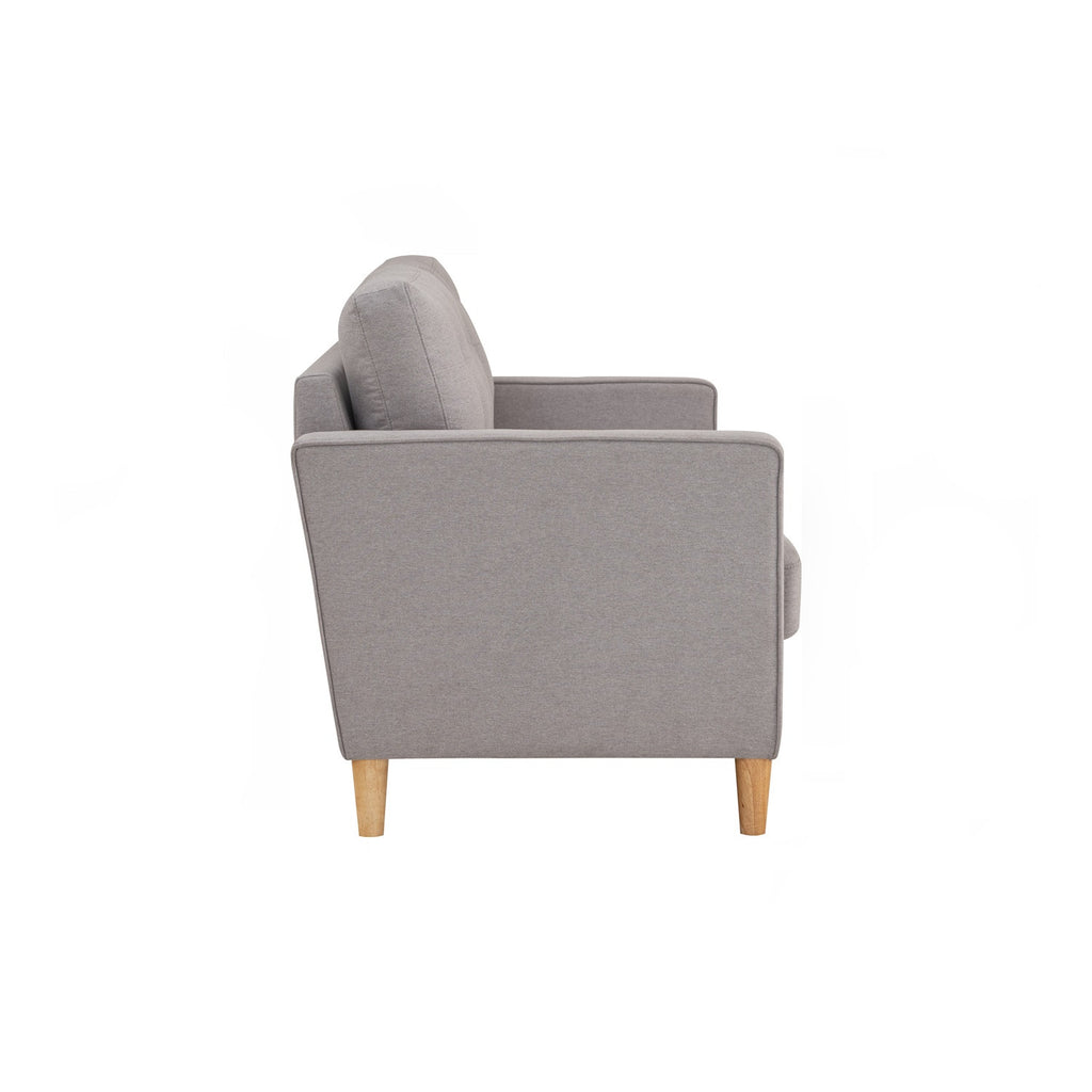 Slavia 3 seater sofa with Natural colour leg, Light Grey colour Meadow fabric