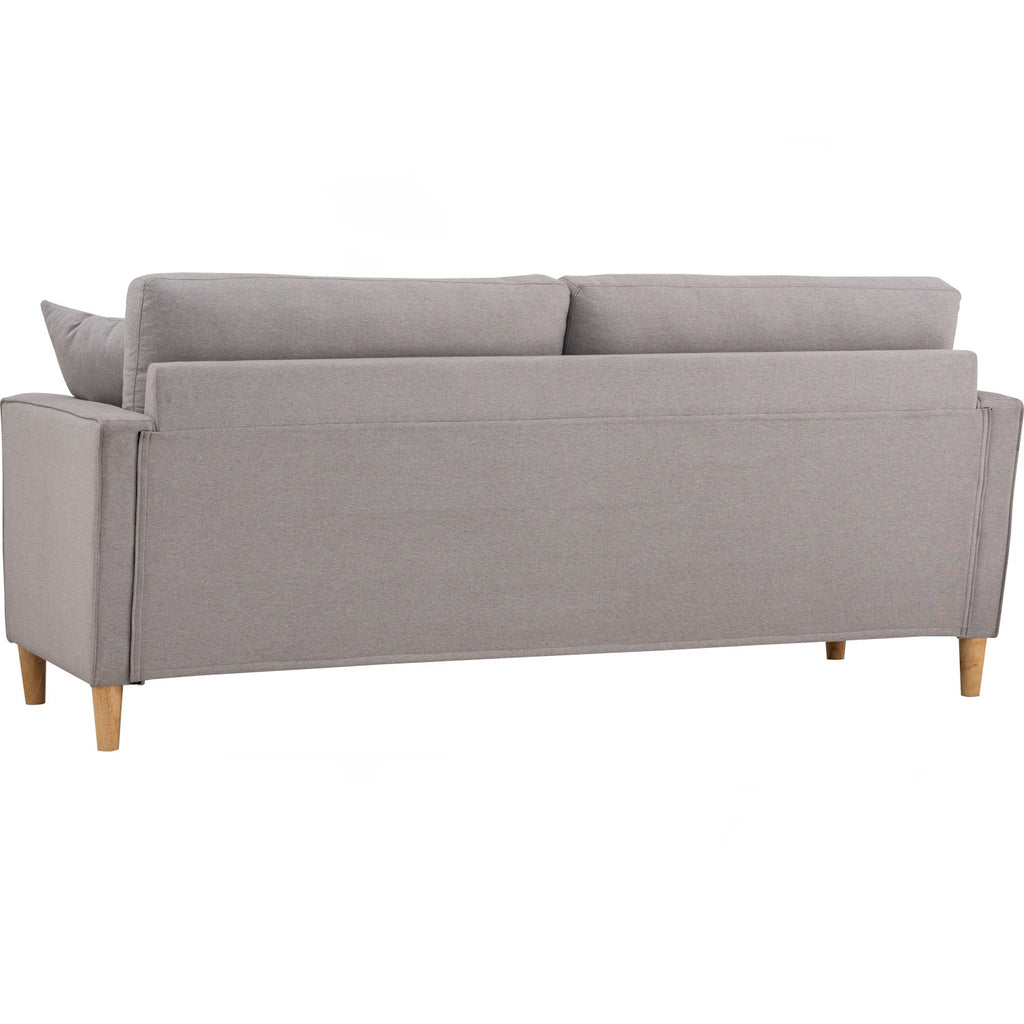Slavia 3 seater sofa with Natural colour leg, Light Grey colour Meadow fabric
