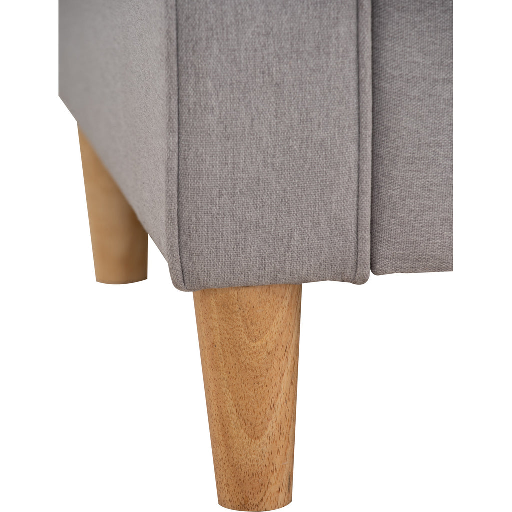 Slavia 3 seater sofa with Natural colour leg, Light Grey colour Meadow fabric