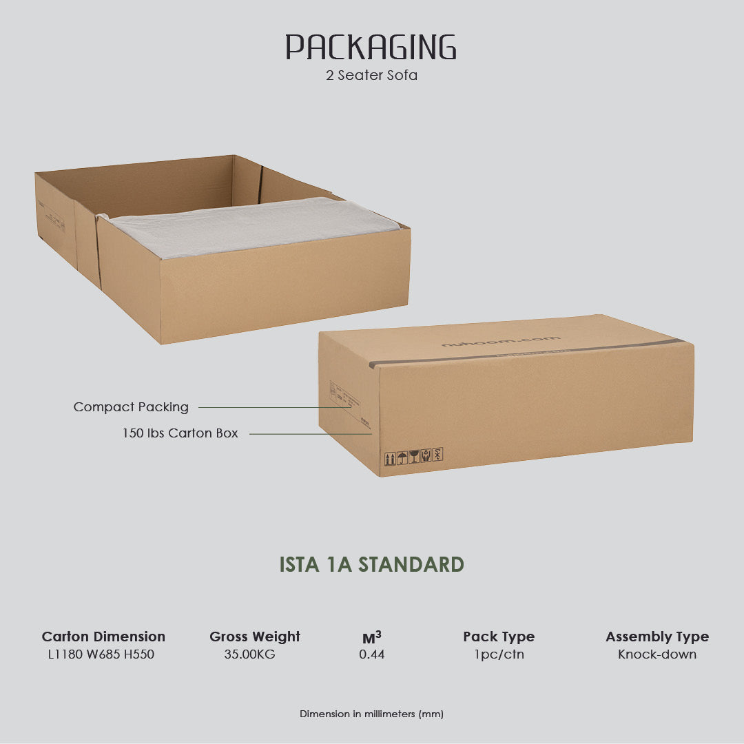 Slavia 2 seater sofa with Natural colour leg, Light Grey colour Meadow fabric.