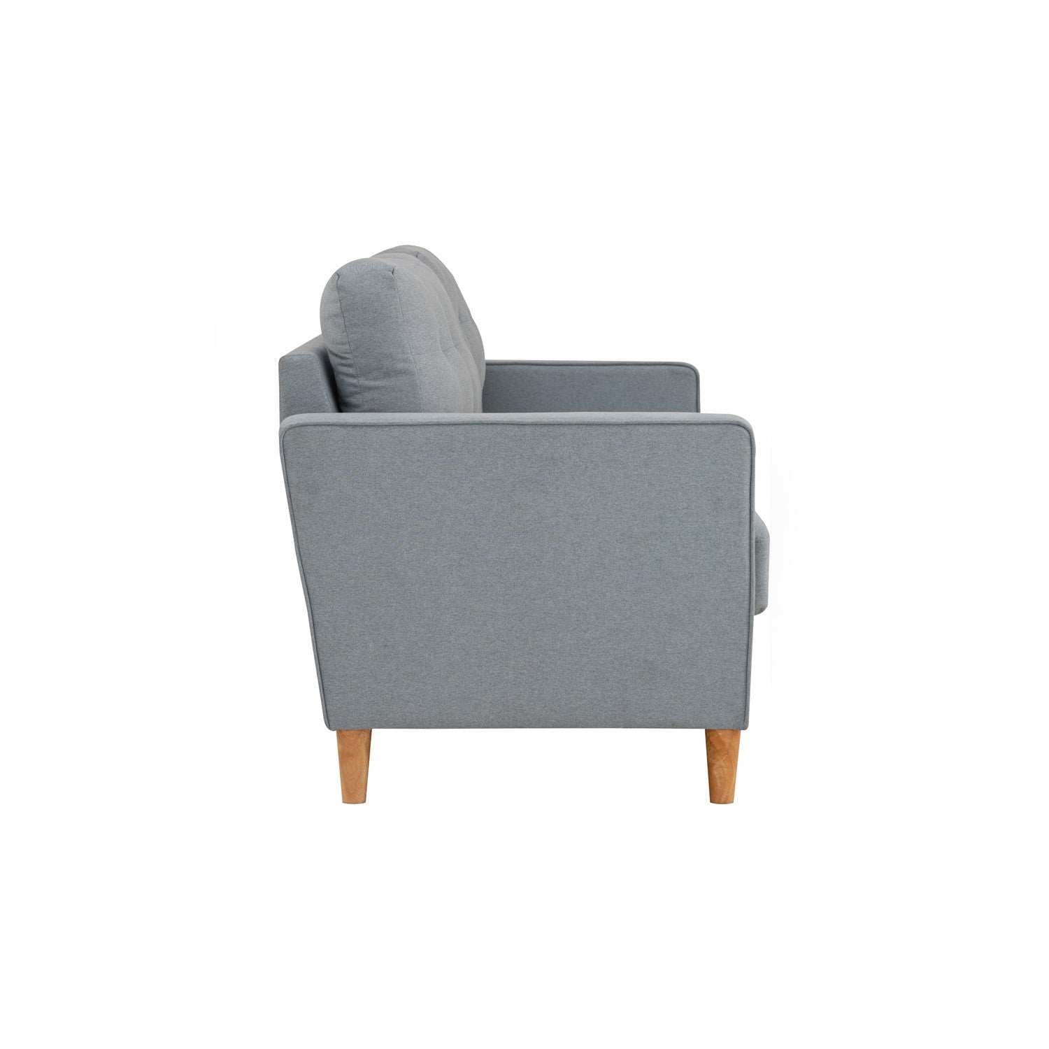 Slavia 3 seater sofa with Natural colour leg, Light Blue colour Meadow fabric.