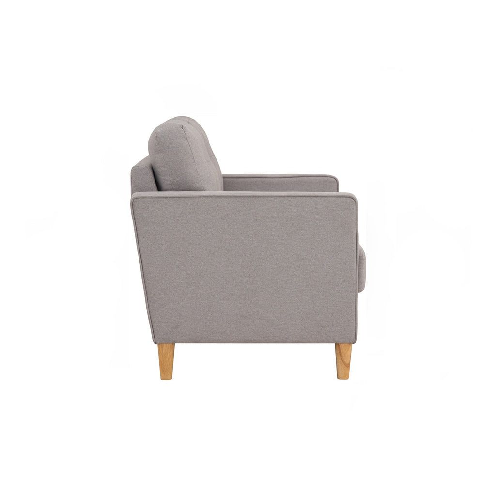 Slavia 2 seater sofa with Natural colour leg, Light Grey colour Meadow fabric.
