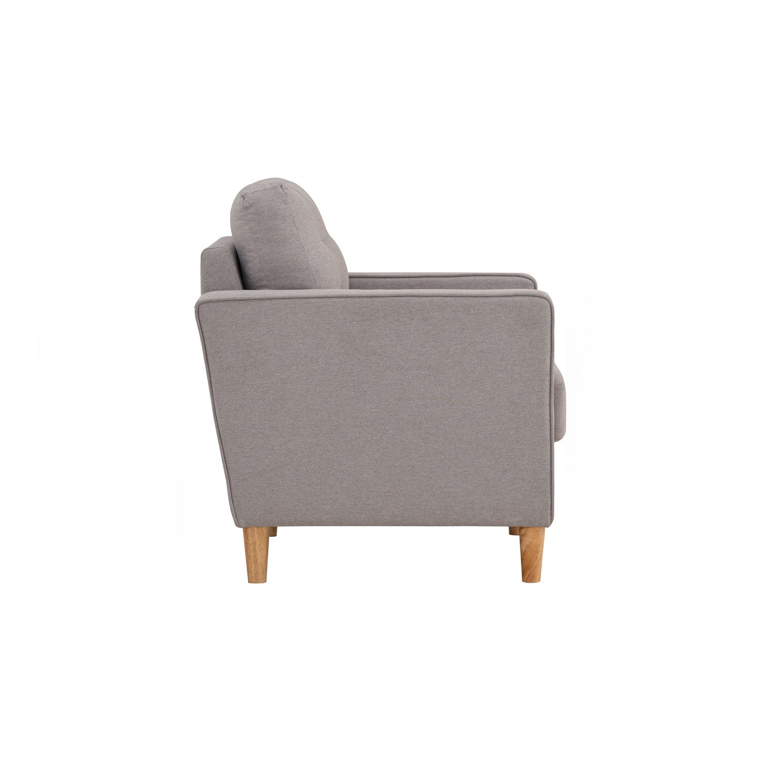 Slavia 1 seater sofa with Natural colour leg, Light Grey colour Meadow fabric.