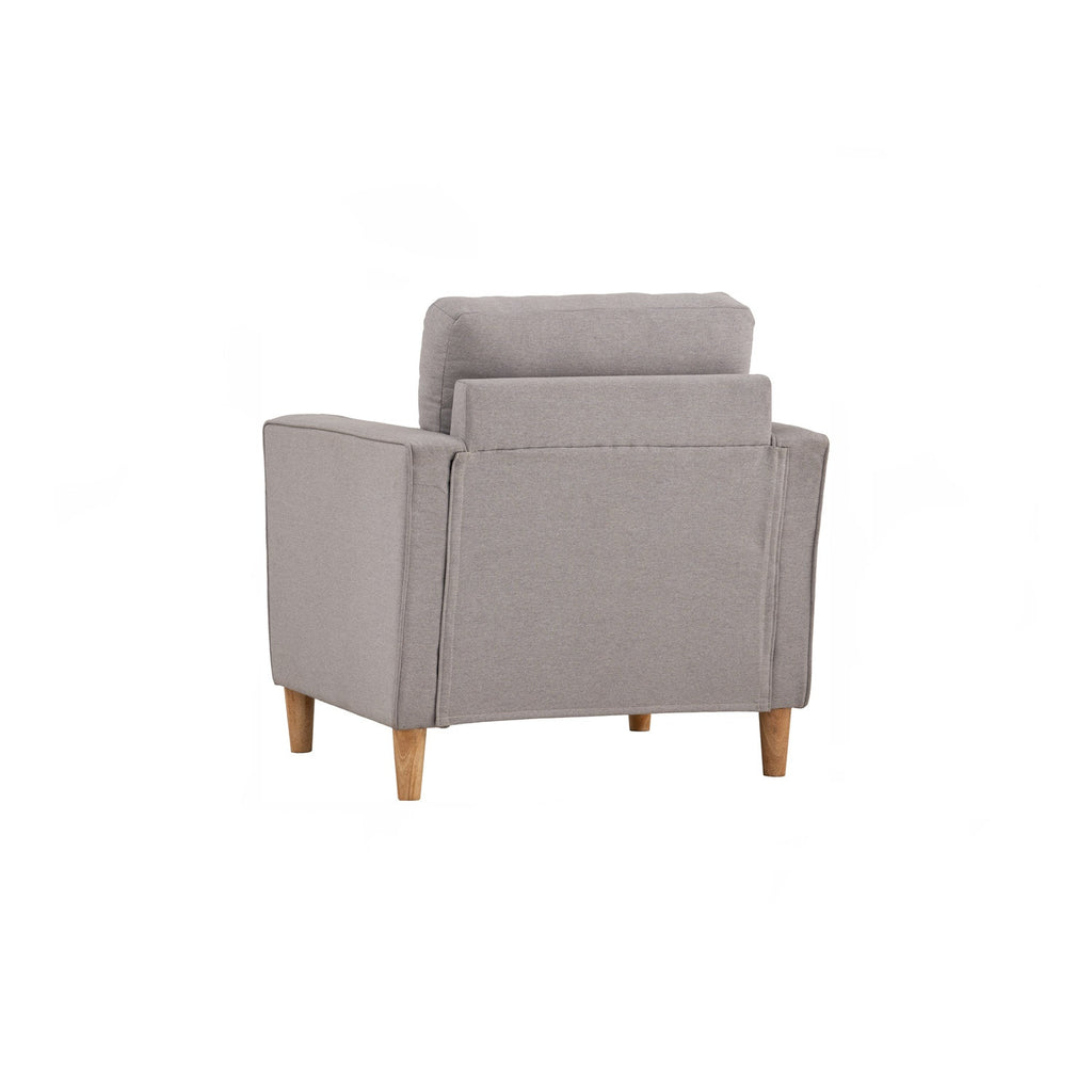 Slavia 1 seater sofa with Natural colour leg, Light Grey colour Meadow fabric.