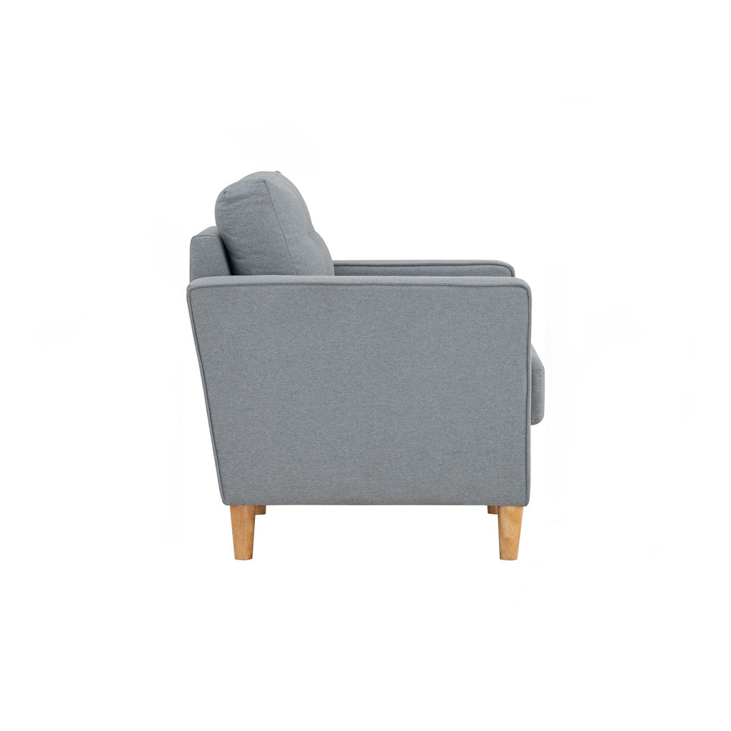Slavia 1 seater sofa with Natural colour leg, Light Blue colour Meadow fabric.