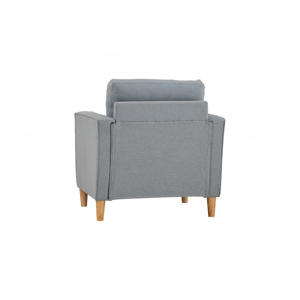 Slavia 1 seater sofa with Natural colour leg, Light Blue colour Meadow fabric.