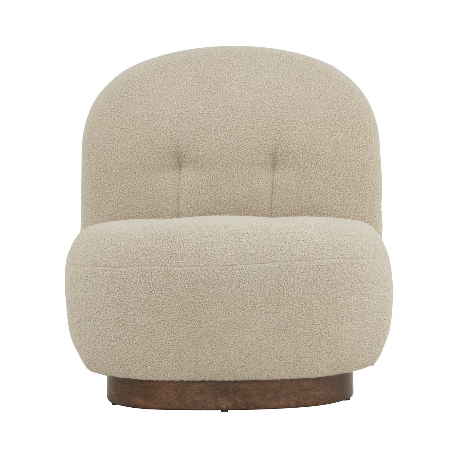 Helia lounge chair with Cocoa colour leg, Brown Beige colour Teddy fabric