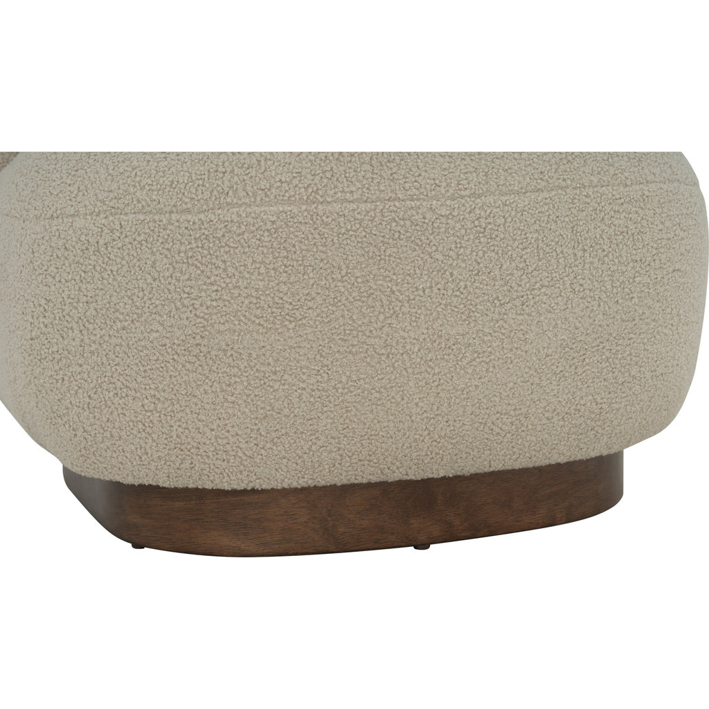 Helia lounge chair with Cocoa colour leg, Brown Beige colour Teddy fabric