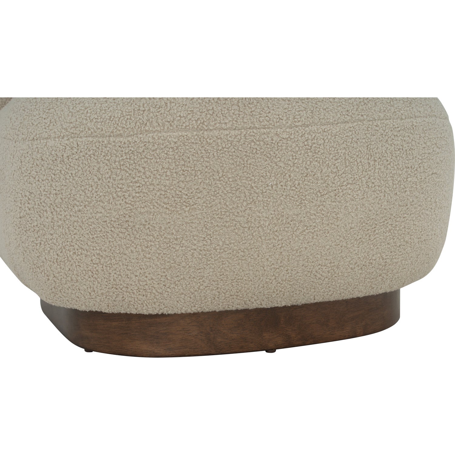 Helia lounge chair with Cocoa colour leg, Brown Beige colour Teddy fabric