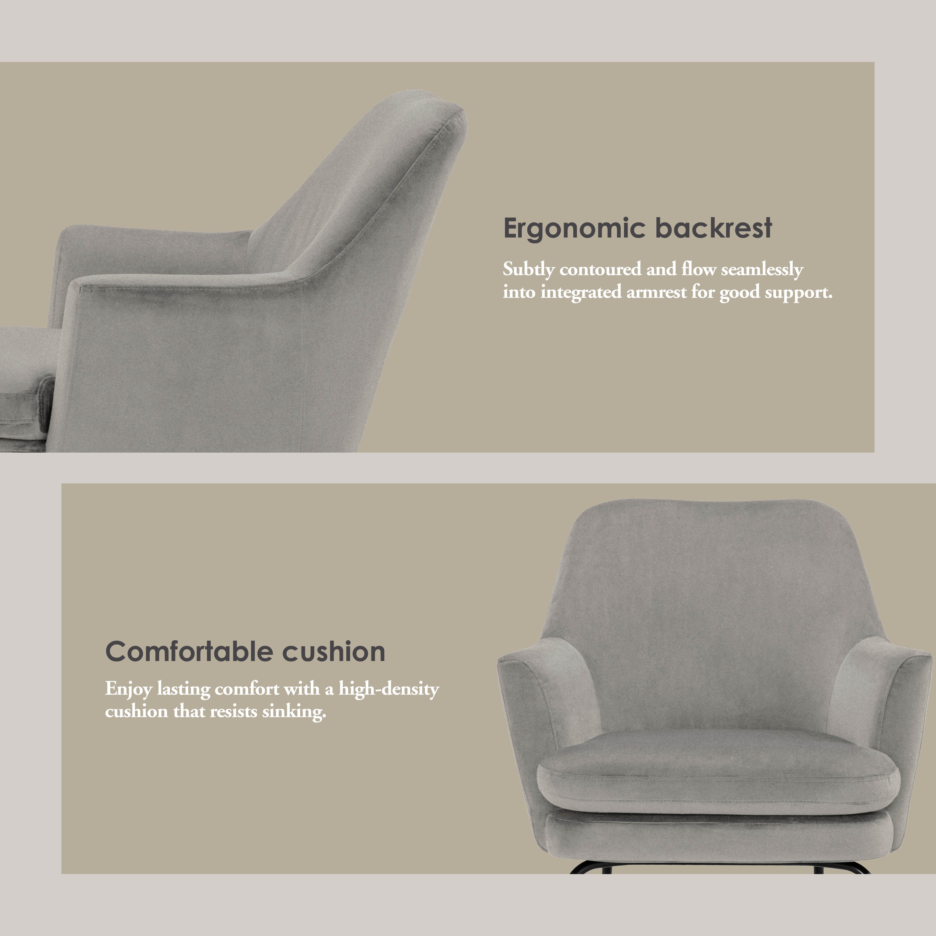 Lucian Lounge Chair with Matt Black Epoxy colour leg, Leaf colour Mohair fabric