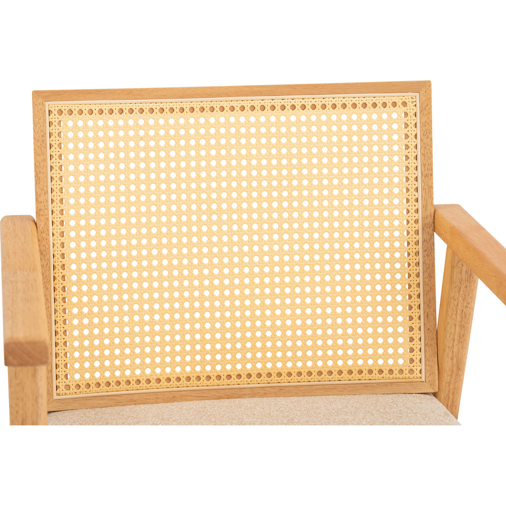 (2Set) Keko lounge chair with Natural colour frame, Beige colour Lake fabric seat