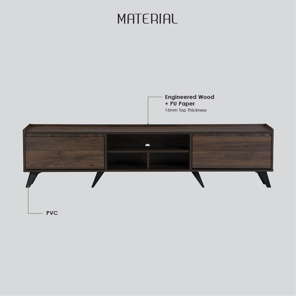 Maxton 1.8m tv cabinet in Cocoa colour