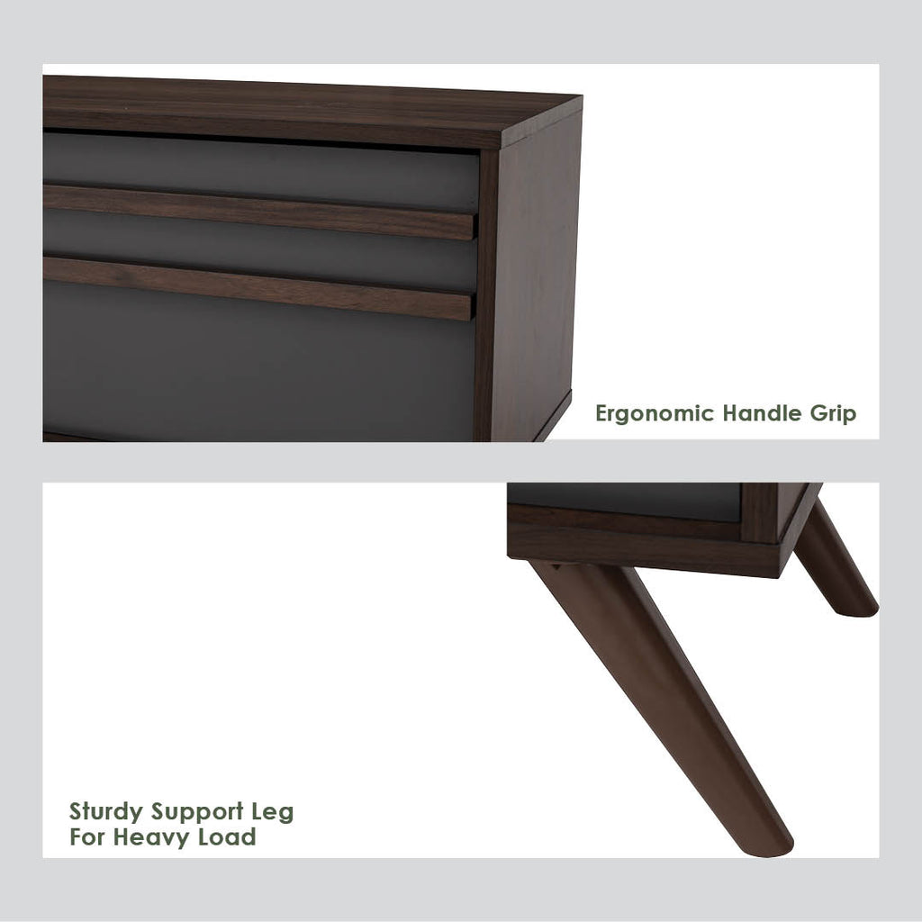 Blackburn 1.8m tv cabinet in Columbia colour, Dark Grey colour drawer