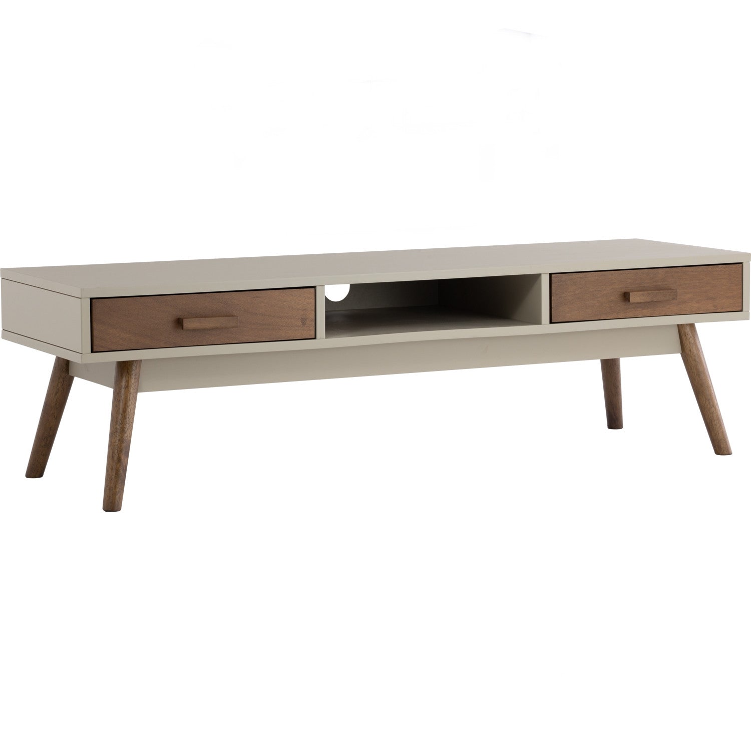 Bailey 1.5m tv cabinet in Cocoa colour leg, Taupe Grey colour top