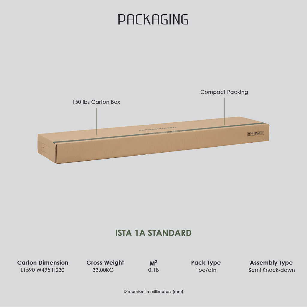 Bailey 1.5m tv cabinet in Cocoa colour leg, Taupe Grey colour top