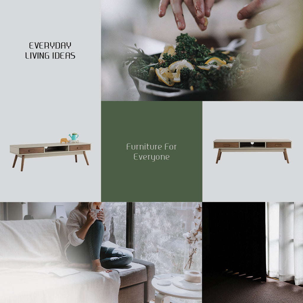 Bailey 1.5m tv cabinet in Cocoa colour leg, Taupe Grey colour top