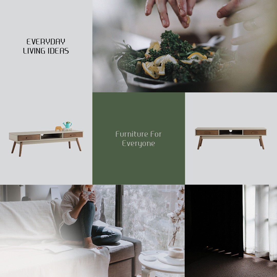 Bailey 1.5m tv cabinet in Cocoa colour leg, Taupe Grey colour top