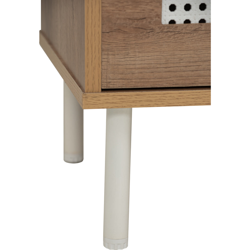 Dallas 1.8m TV cabinet in Matt Black Epoxy leg, Wotan Oak colour body