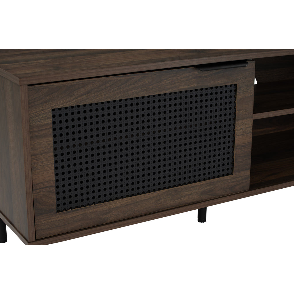 Dallas 1.8m TV cabinet in Matt Black Epoxy leg, Walnut colour body